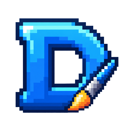 The Deluxe Pixel icon: a pixel-art D with a brush